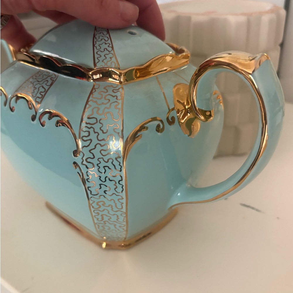 🏡Sadler England Elegant Blue and Gold Teapot - Picture 6 of 11